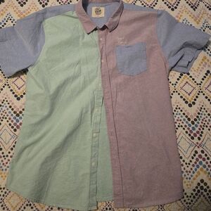 Mens Grand Club Beach Color Block Country Club Prep Button Down